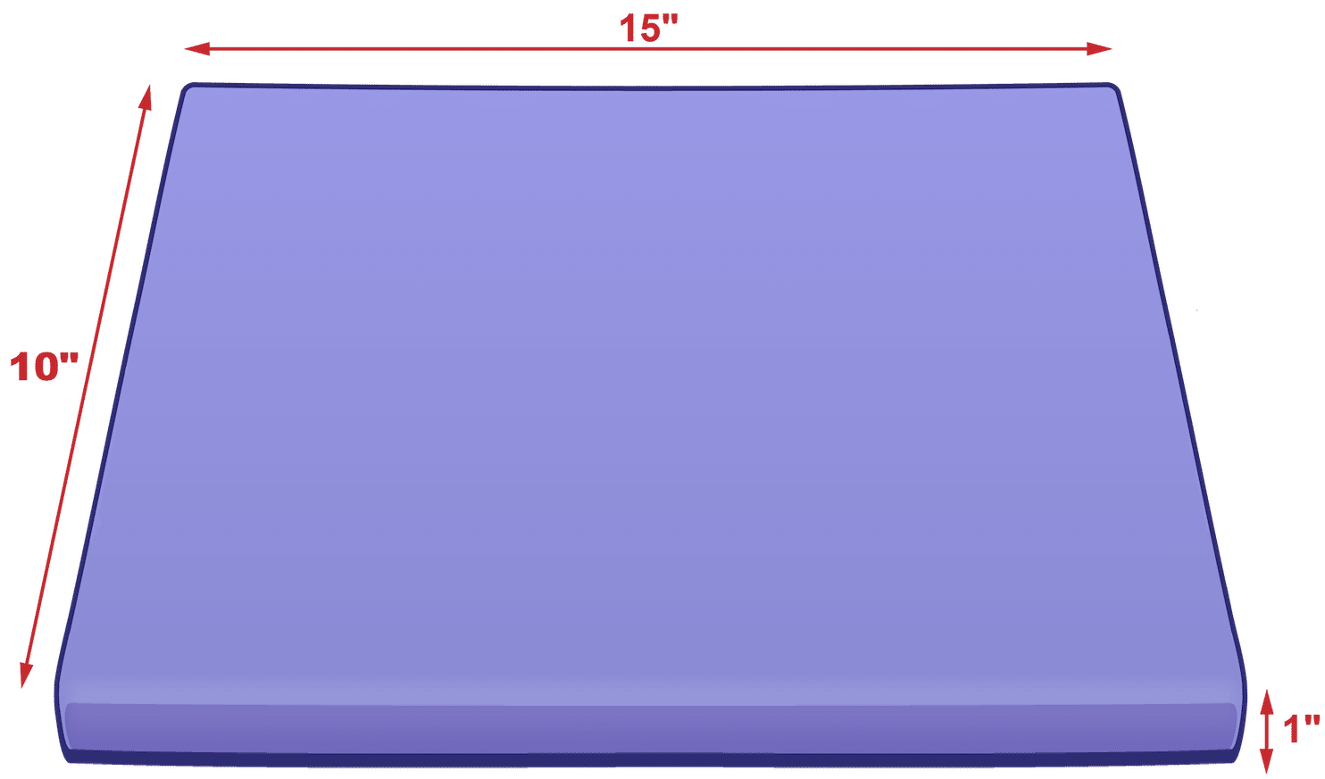 Gloved hands holding a purple pad and an arrow pointing to a circular plug for the pad's center hole.